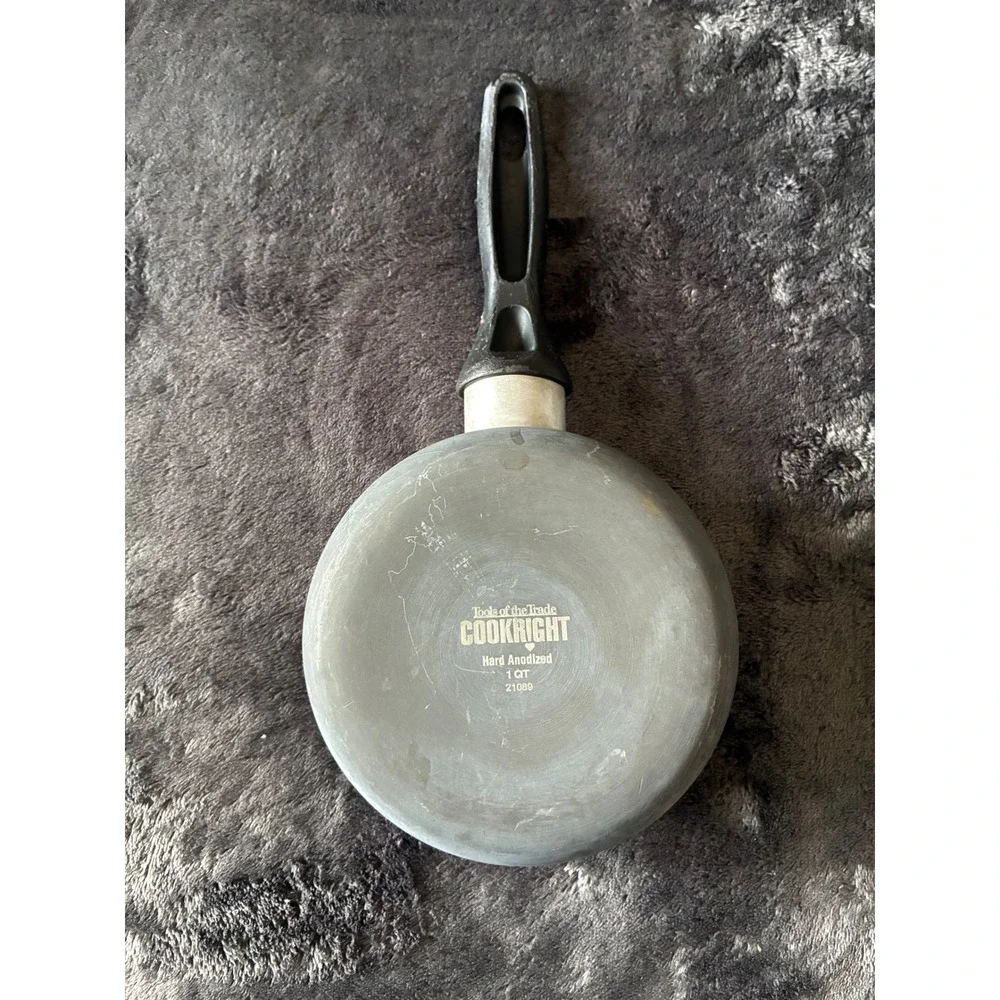 Tools of the Trade Cookright Hard Anodized 1QT Saucepan Black Nonstick Pot 21089